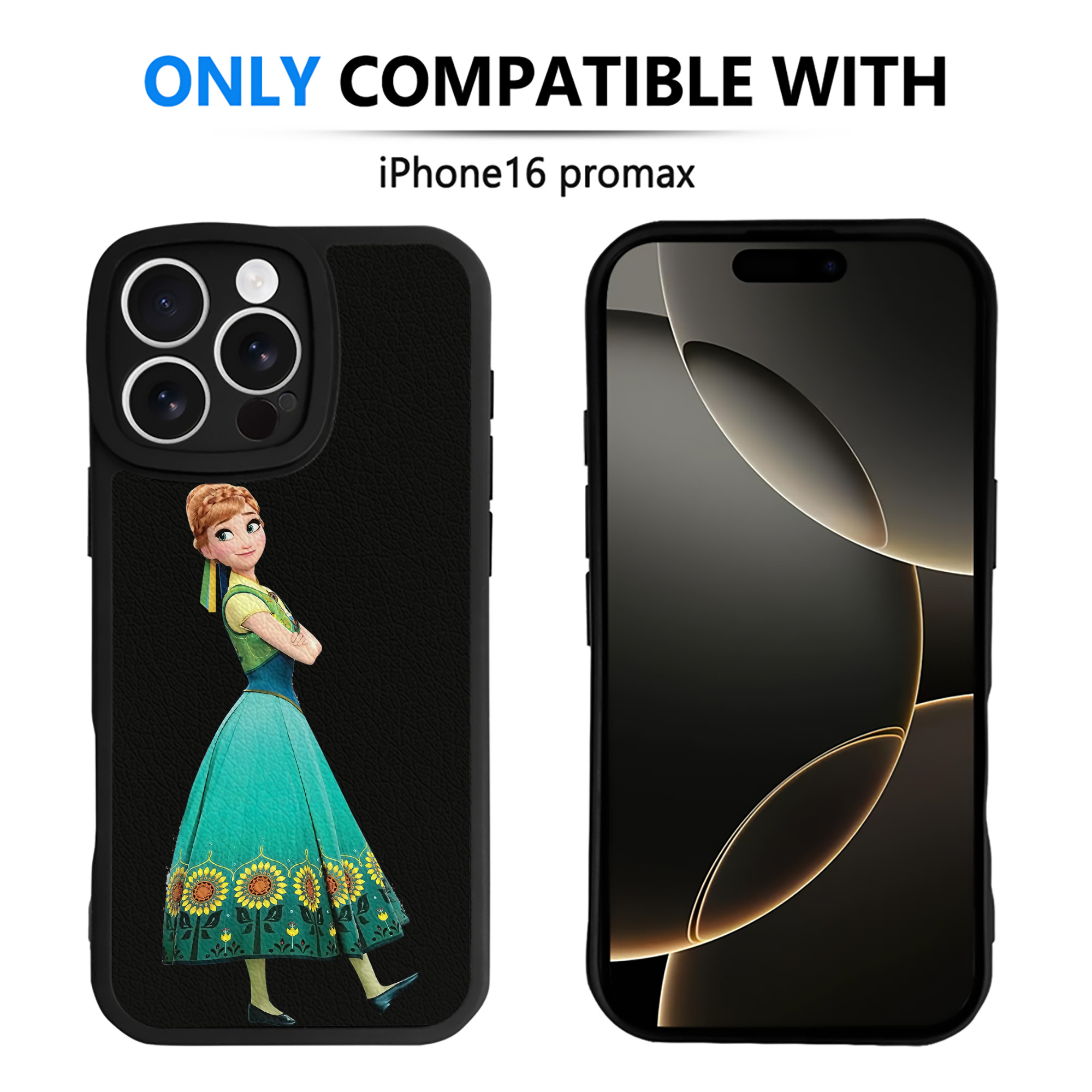 （画像用） アナと雪の女王 アンナ エルサ Frozen Anna Elsa 【iPhone 16シリーズ対応】シリコンスマホケース（レザー調） 材質：シリコン
